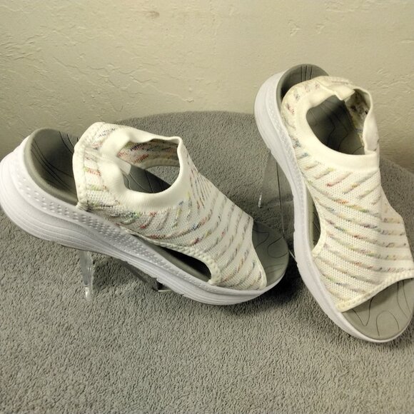 ZiiTop Womens Knit Peep Toe Wedge Sandals Size 8 Orthopedic Arch Support Slip On - Picture 1 of 13